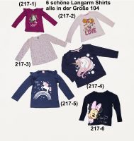 Langarmshirts Shirts Mädchen Gr. 104 (217) Niedersachsen - Westoverledingen Vorschau
