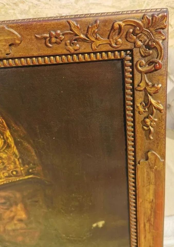 Gemälde Porträt Rembrandt Ritter Leinwand Goldhelm antiker GOLDRA in Schöneiche bei Berlin