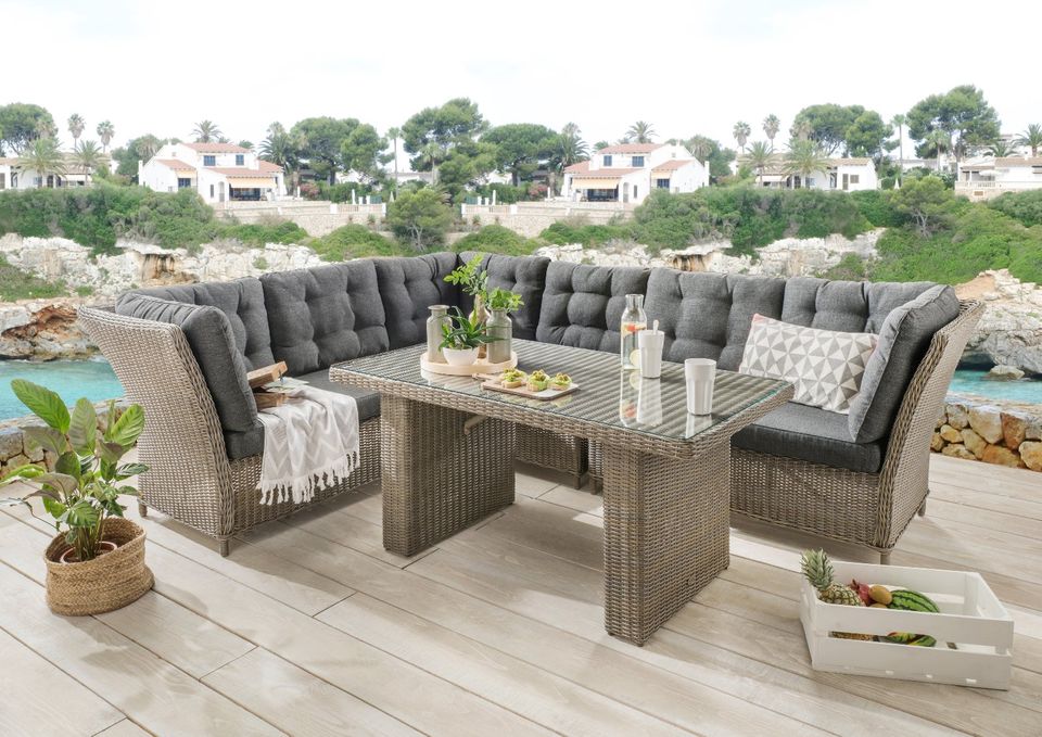 Destiny Loungegruppe Palma De Luxe Vintage Grau Polyrattan in Hollern-Twielenfleth