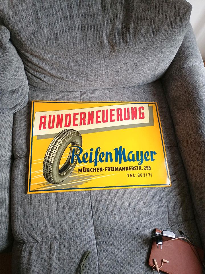 Reifen Mayer Blechschild Reklame 1950er/60er in München