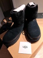 "UGG" Lammfell-Boot's *Classic Leopard Lined Bow* Black neuwertig Wandsbek - Hamburg Rahlstedt Vorschau