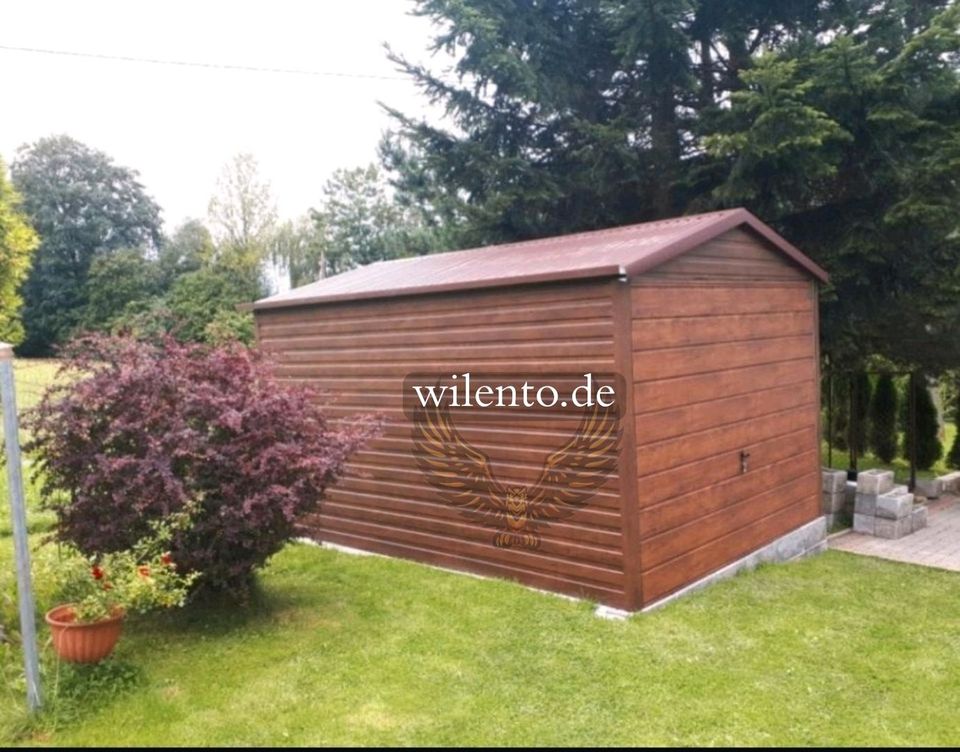 Blechgarage/ Holz-Optik/ Fertiggarage/ Aufbau/Lieferung in Löcknitz