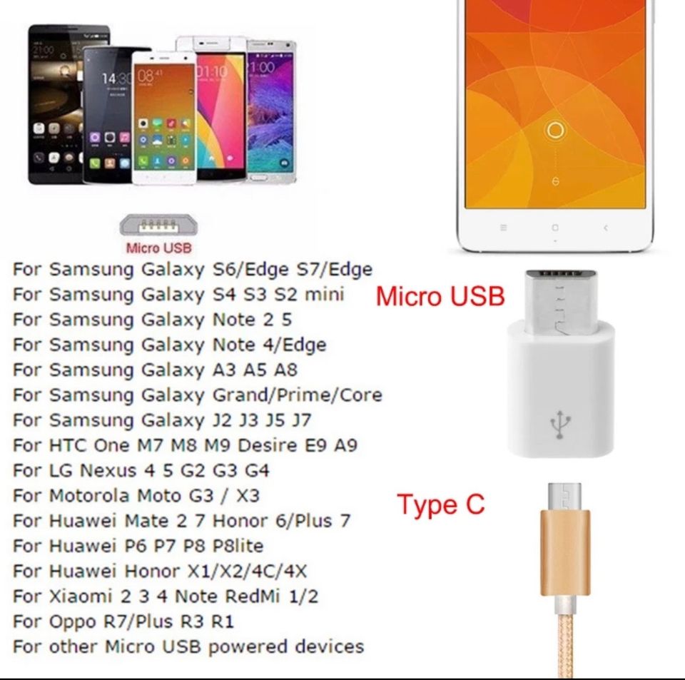 3 x USB-C Adapters, Micro USB to USB C Type-C in Hannover