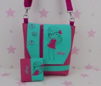 pinkeSterne * Handtasche + Portemonnaie MÄDCHEN Pink Mint Sachsen-Anhalt - Zehrental Vorschau