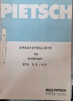 Pietsch, Ersatzteilliste für Anhänger STA 5.5 / 4,5 Bayern - Moosthenning Vorschau