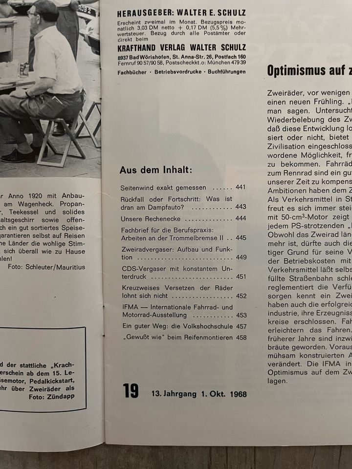 Kraftfahrzeug-Kurier Ausgabe 19-24 Jahrgang 1968 in Aspach