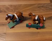 2 alte Holzpferde Karussell Pferde auf wagen Rädern vintage Ponys Hude (Oldenburg) - Nordenholz Vorschau