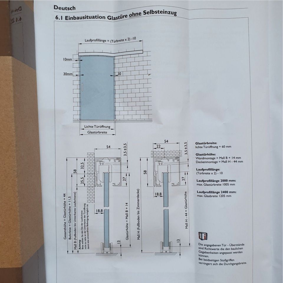 Progriff Schiebetürsystem AliBaba SoftClose 2 Meter für Glastüren in Velbert