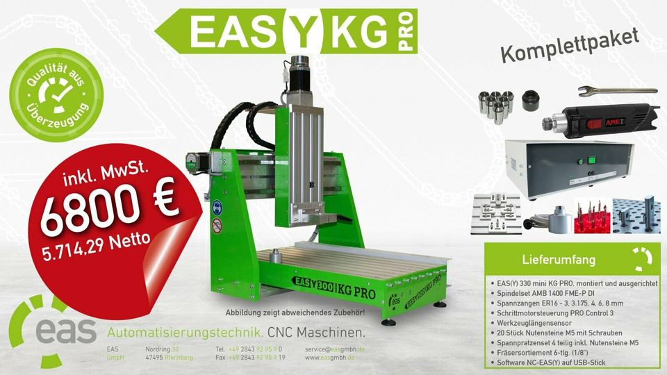 CNC Fräse - EASY 300 mini KG PRO - EAS GmbH / 6800€* in Nordrhein-Westfalen  - Rheinberg | Heimwerken. Heimwerkerbedarf gebraucht kaufen | eBay  Kleinanzeigen ist jetzt Kleinanzeigen