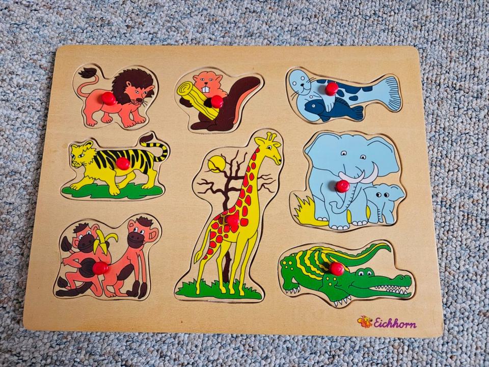 Eichhorn Holzpuzzle Tierpuzzle Lernpuzzle Zoo Kleinkind Puzzle in Hennstedt