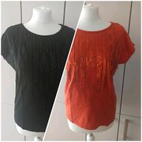 2x edc Esprit Shirt Slub Ethno Aztekisch orange schwarz Gr 34/36 Hessen - Selters Vorschau