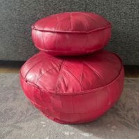 2 Bodenkissen Sitzkissen Leder Pouf rot groß und klein Köln - Zollstock Vorschau