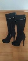 Stiefel, schwarz, samtig, 36,high Heels Nordrhein-Westfalen - Sankt Augustin Vorschau