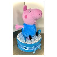 Windeltorte mit Peppa/George Wutz Figur -Geschenk zur Geburt Bayern - Pemfling Vorschau