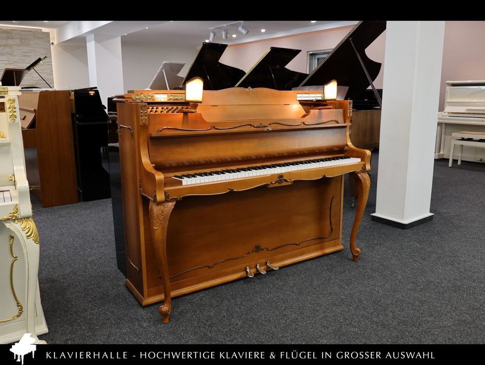 Schimmel Barock Klavier mit Lampen, franz. Nussbaum ★ Top-Zustand in Altenberge