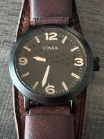 Fossil Uhr schwarz, braunes Lederarmband Hessen - Dornburg Vorschau