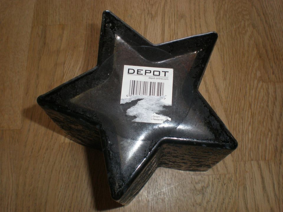 Kerzenglas Stern schwarz Durchmesser ca. 12,5 cm, neuwertig in Bad Sobernheim