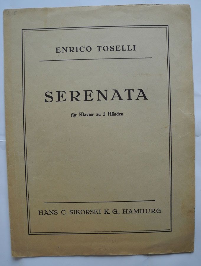 Noten, Serenata für Klavier zu 2 Händen; Enrico Toselli; in Neustadt an der Weinstraße