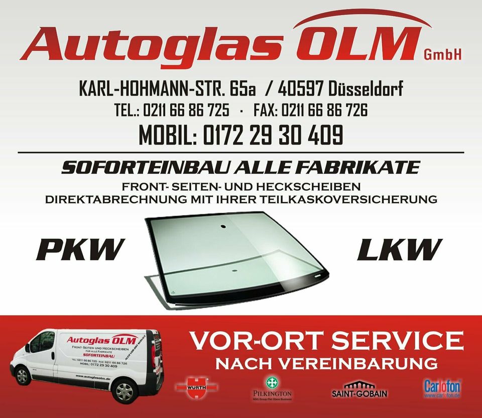 VW POLO ab Bj. 2009 FRONTSCHEIBE WINDSCHUTZSCHEIBE INKL. MONTAGE in Düsseldorf