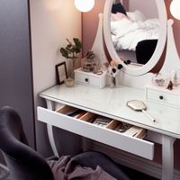 Ikea HEMNES Frisiertisch mit Spiegel, weiß, 100x50 cm Wandsbek - Steilshoop Vorschau
