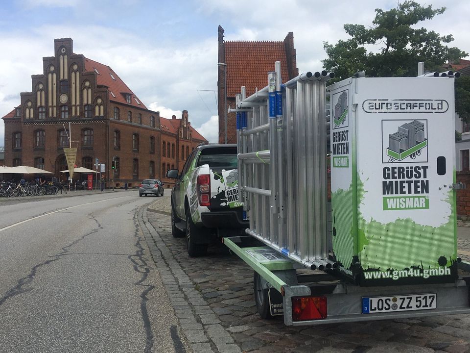 Gerüst, Fassadengerüst, Baugerüst auf Anhänger zu ver mieten ! in Wismar