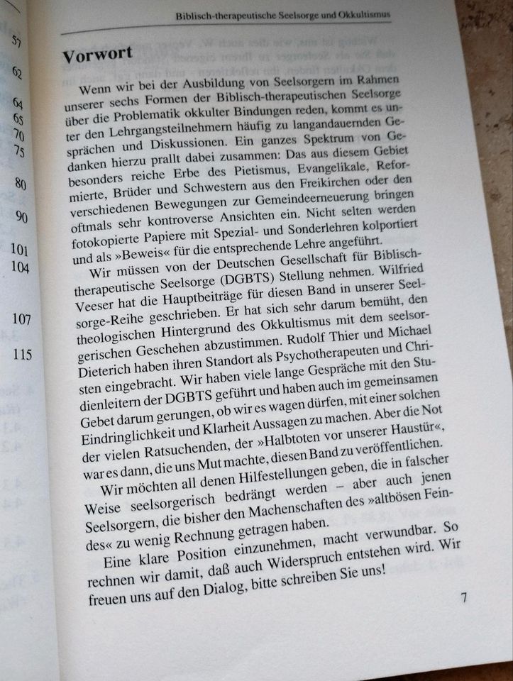 Biblisch-Therapeutische Seelsorge und Okkultismus in Weißenburg in Bayern
