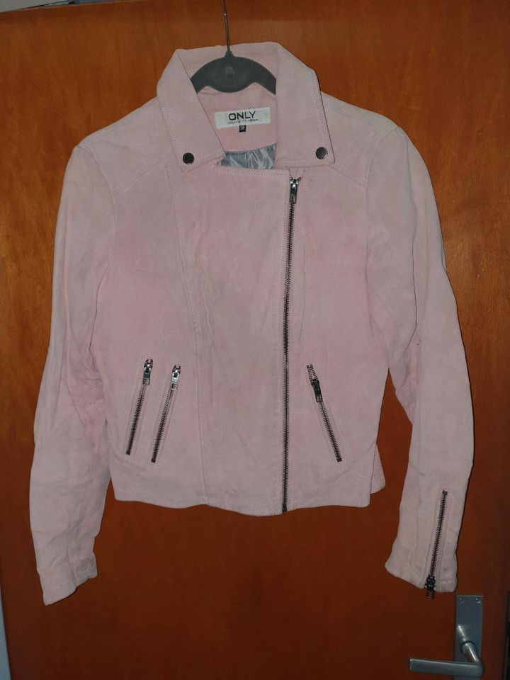 Lederjacke Damen Wildleder rosa Größe 38 in Ramstein-Miesenbach