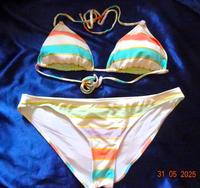 H&M TRIANGEL BIKINI WEIß TÜRKIS FLIEDER ROSA GOLD FESTIVAL NEUW. Erlenbach am Main  - Erlenbach Vorschau