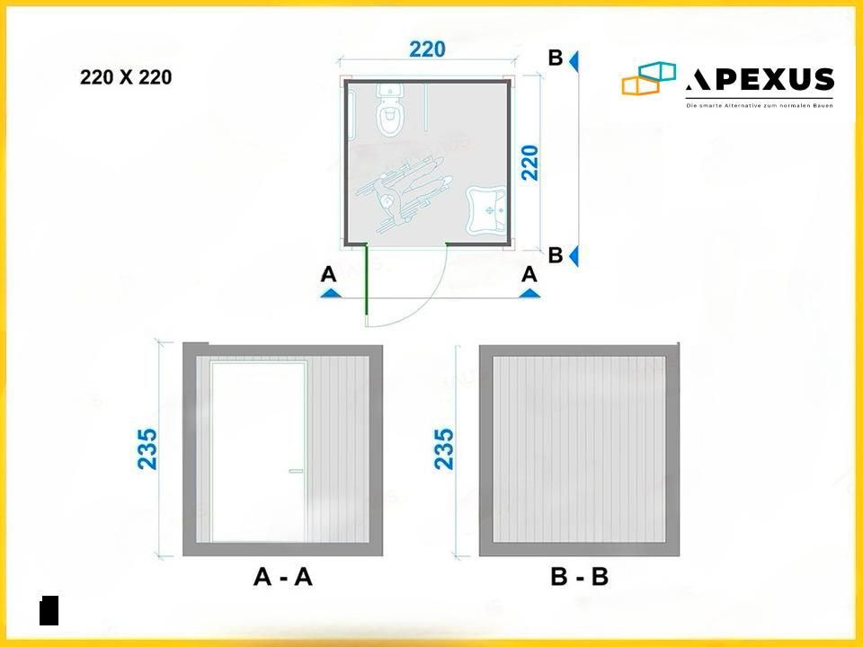 Behindertencontainer WC - Container | Sanitärcontainer | Toilettencontainer | 220cm x 220cm in Wilhelmshaven