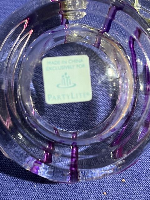 2 Partylite Glas Teelichthalter, Bonbon, 12,5 cm breit in Groß-Bieberau