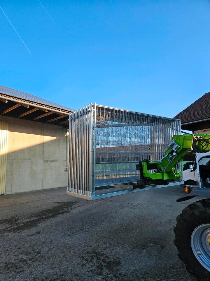 Neu! Bauzaunset mit Transportpalette, 26 Bauzaun mit Stein, Zaun in Engelsberg