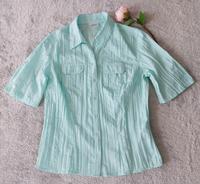Vintage Blusenhemd Gr. L 40 Bluse Seersucker mint-grün Niedersachsen - Goslar Vorschau