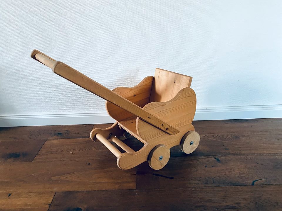 Puppenwagen Lauflernwagen Vintage Holz Waldorf Öko Influencer in Gelsenkirchen