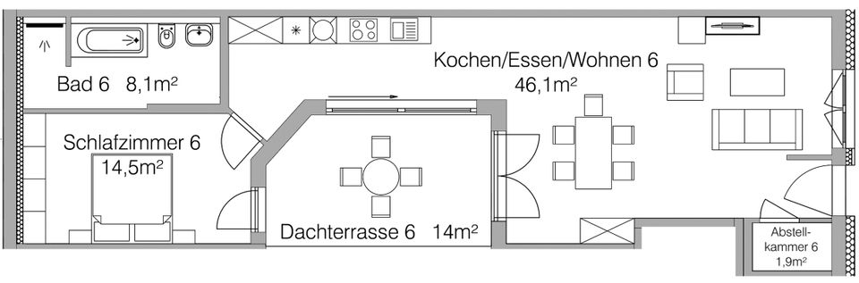Charmante 2-Zimmer-Whg mit Dachterrasse, Aufzug und EBK in Rödental