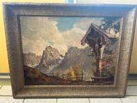 Gemälde Zugspitze mit Rahmen Stuttgart - Mühlhausen Vorschau