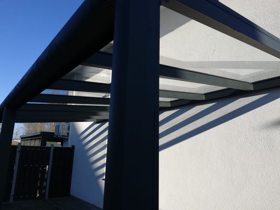 Terrassenüberdachung VSG Glas 406x400cm inkl. LED und Aufbau in Dortmund