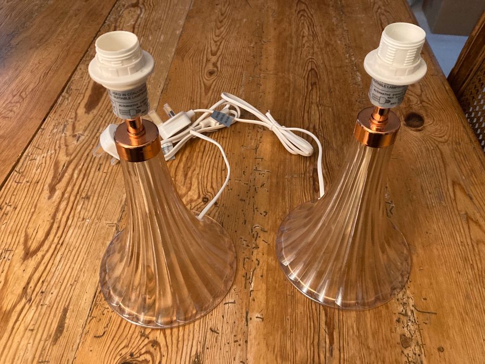 2x Lampenfuß  Tischlampe lady mink glass copper in Hamburg