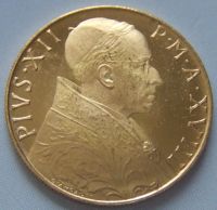 Vatikan 100 Lire Gold 1956 Papst Pius XII sehr rar Auflage 1000 S Bayern - Burkardroth Vorschau