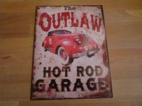 Hot  Rod Garage Blechschild mit Oldtimer, tolles Blechschild Hessen - Hünfelden Vorschau