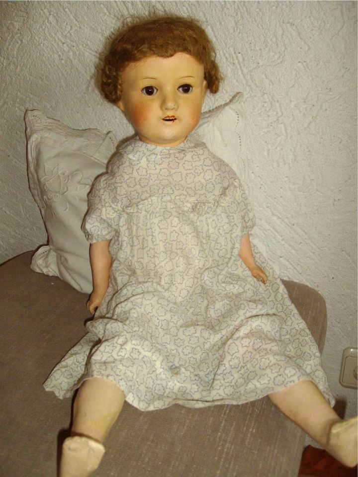 Gretchen - antike große Puppe / ca 65 cm gemarkt M in Schönheide