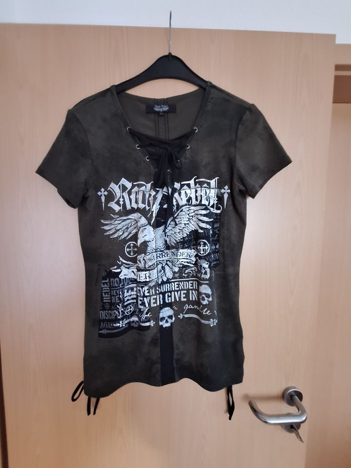 Rock Rebel Shirt EMP dunkel olivgrün XL mit Schnüren an den Seite in Aurich