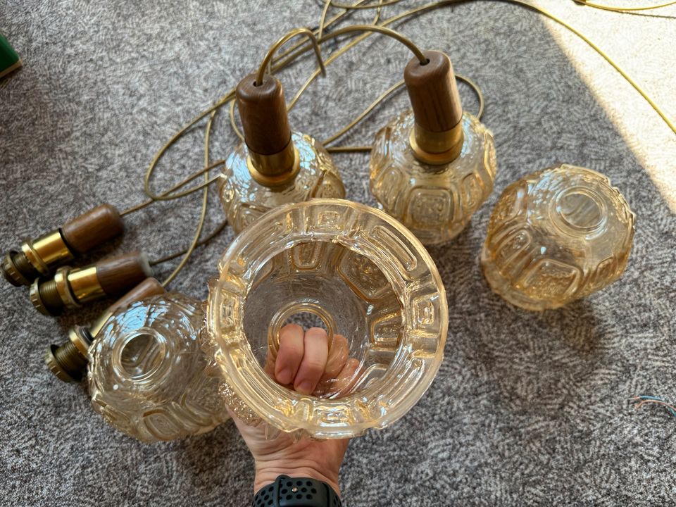 Hängeleuchten 5 einzelne Lampenschirme Glas vintage - P pro stück in Zell am Main