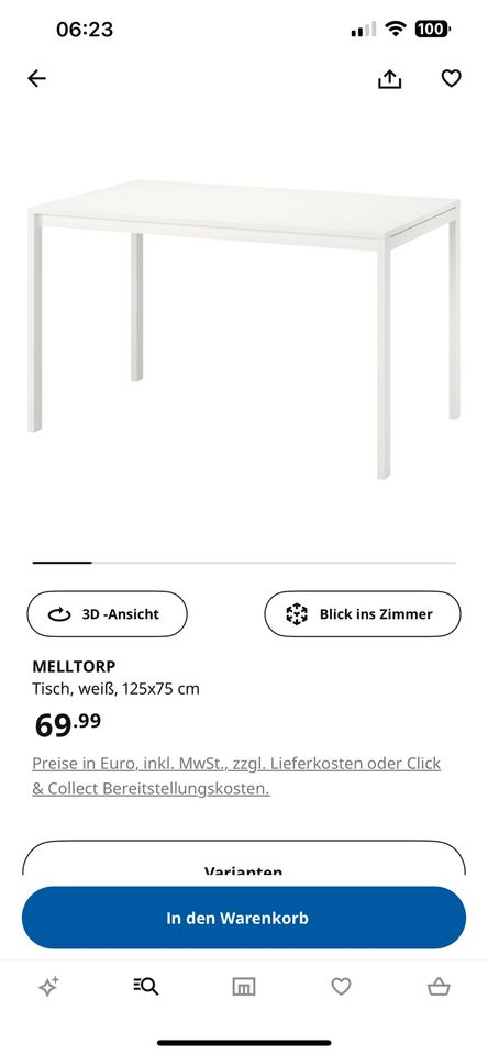IKEA MELLTORP Tisch weiss in München