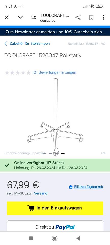 Tollcraft Rollständer Kosmetik.. Ständer für Lupenleuchte wie neu in Hamburg