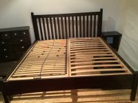 Doppelbett mit zwei Nachttischen und Sideboard in braun Bayern - Woringen Vorschau