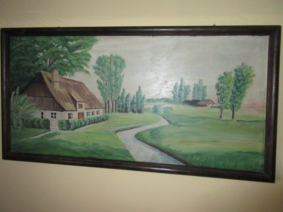 Ölgemälde, 73 cm x 38 cm ca. 80 Jahre alt in Ziemetshausen