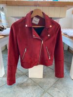 Mädchen Blouson Jacke Wildleder Imitat dunkelrot Crop TOP 146-152 Nordrhein-Westfalen - Nörvenich Vorschau