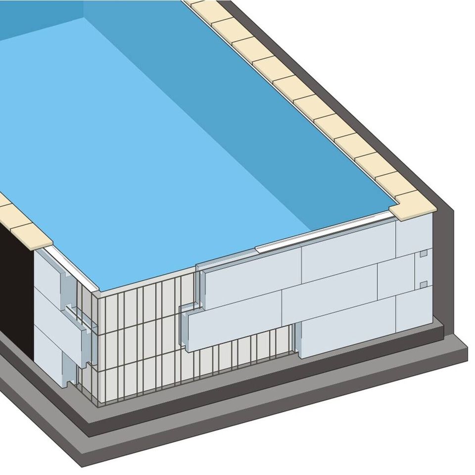 Styropor Pool 600x300x150 EPS30 mit Ecktreppe Smart in Alzenau