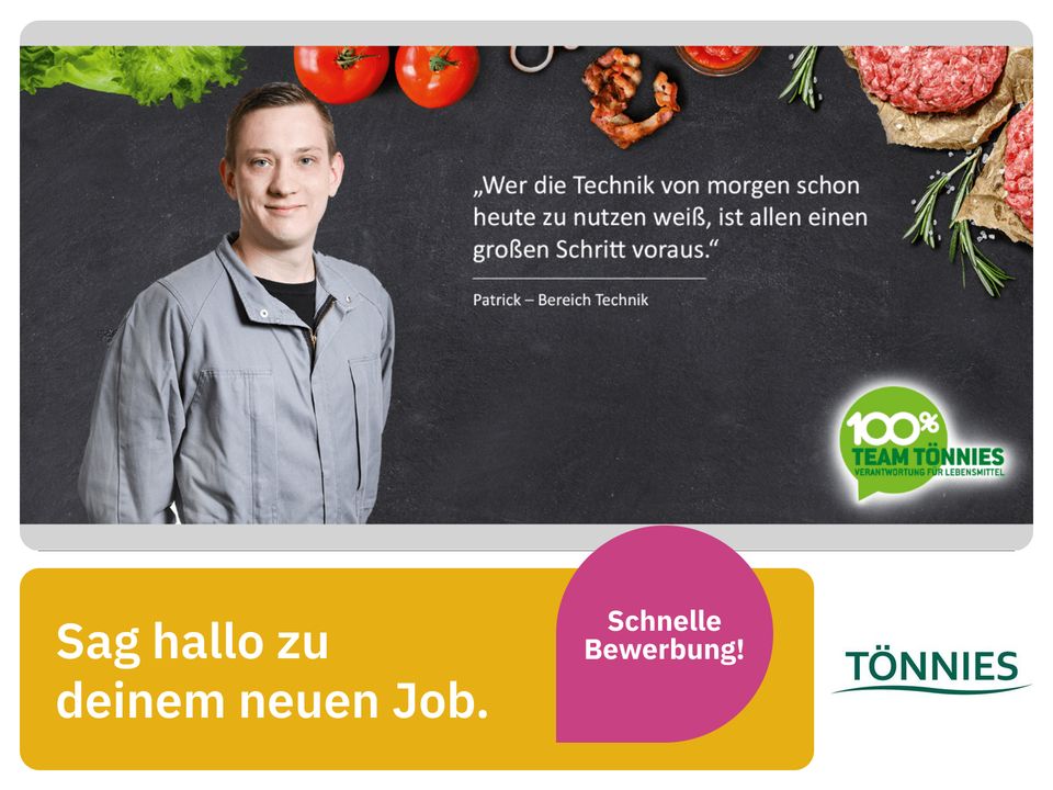 Technische/r Mitarbeiter (m/w/d) (Tönnies Holding) Anlagenmechaniker Mechatroniker Servicetechniker in Weißenfels