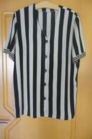 Damenbluse - leicht - Schwarz / Beige gestreift - lang - XXXL Niedersachsen - Hage Vorschau